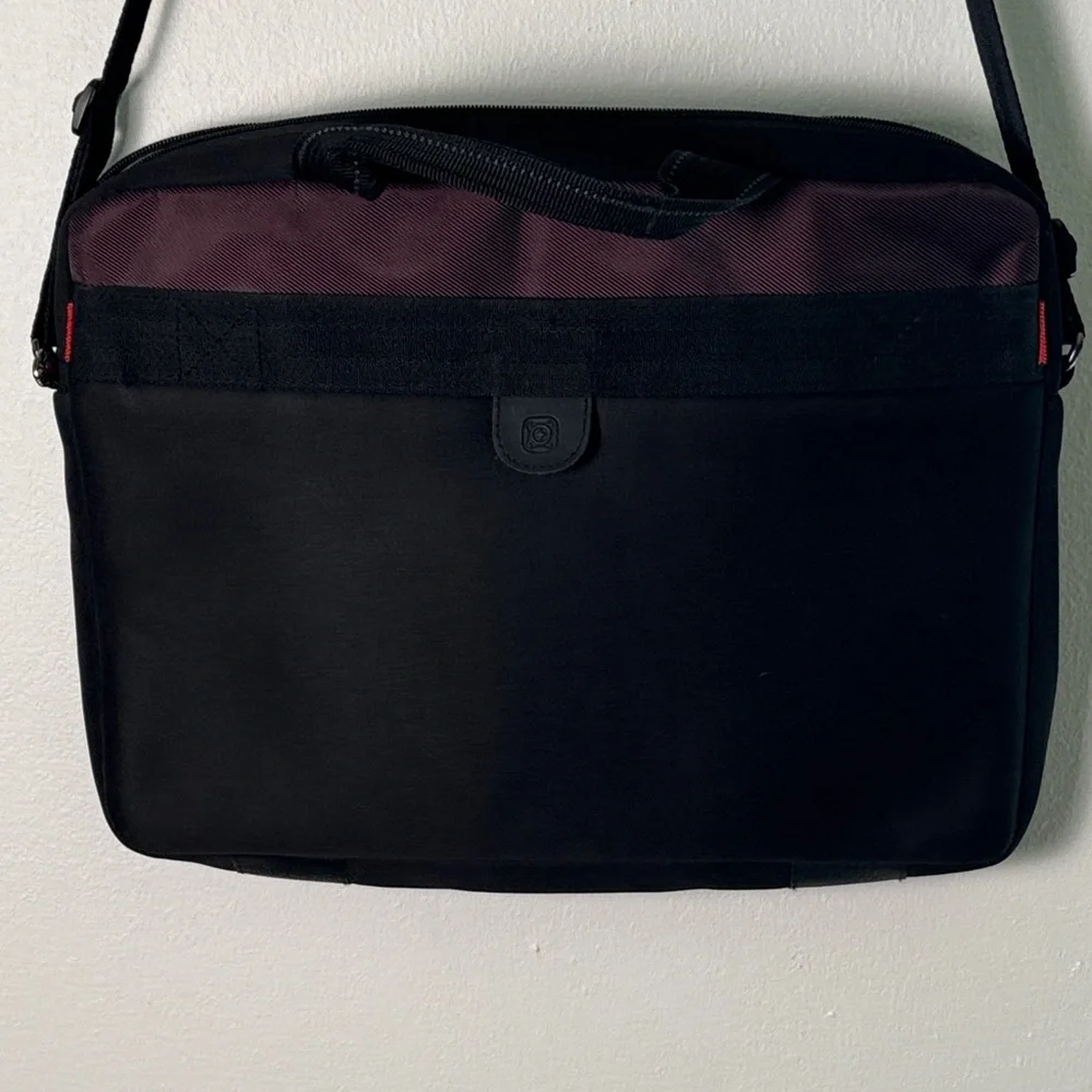 Swiss Gear Stylish Black and Maroon Men's Messenger Crossbody‎ Laptop Bag